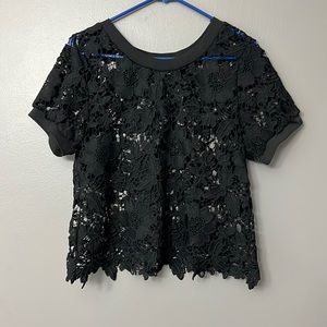 Black lace cover top